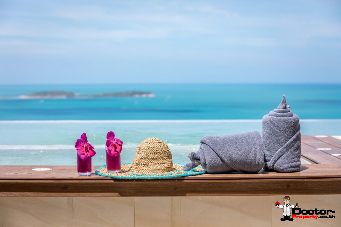 Modern 3 Bedroom Pool Villa with Sea View in Chaweng Noi, Koh Samui – For Sale