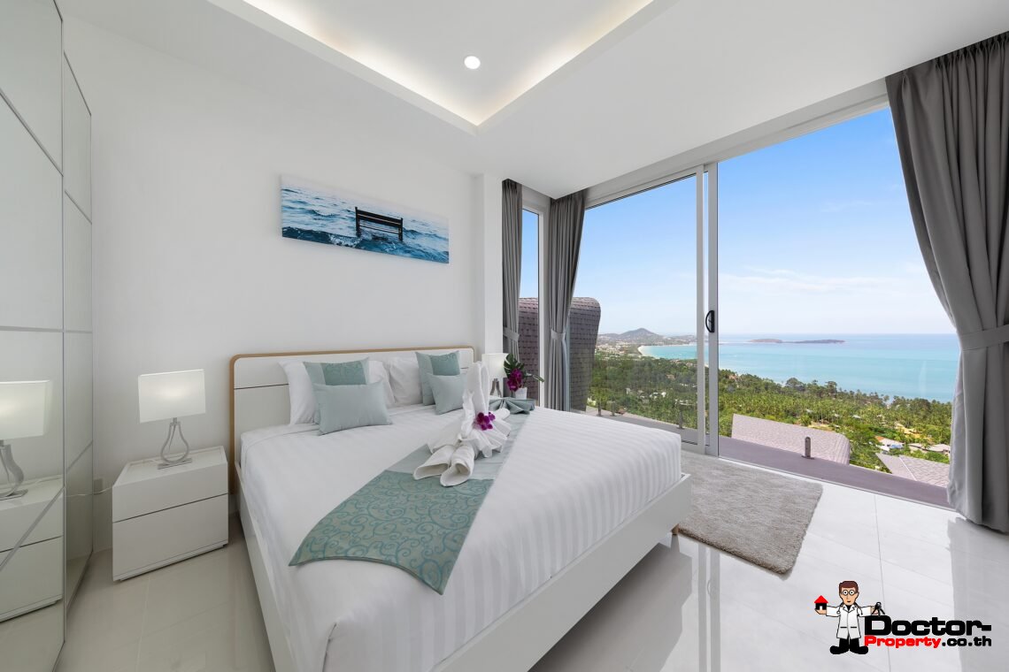 Modern 3 Bedroom Pool Villa with Sea View in Chaweng Noi, Koh Samui – For Sale