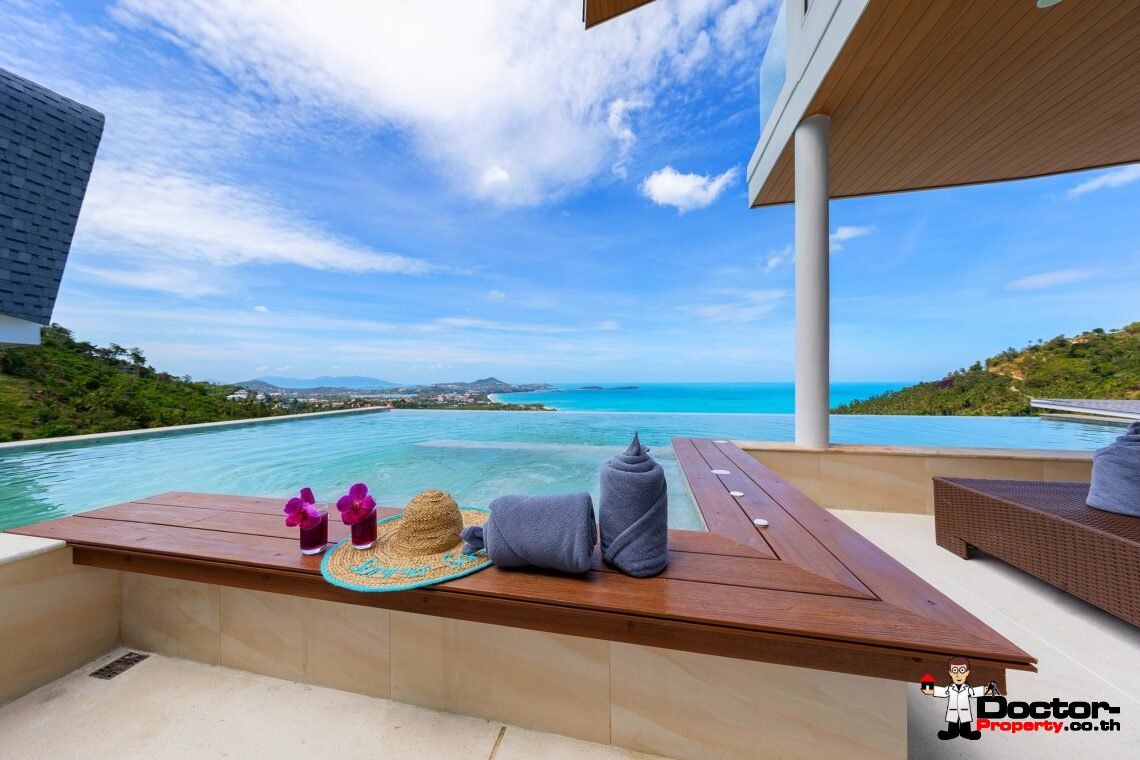 Modern 3 Bedroom Pool Villa with Sea View in Chaweng Noi, Koh Samui – For Sale
