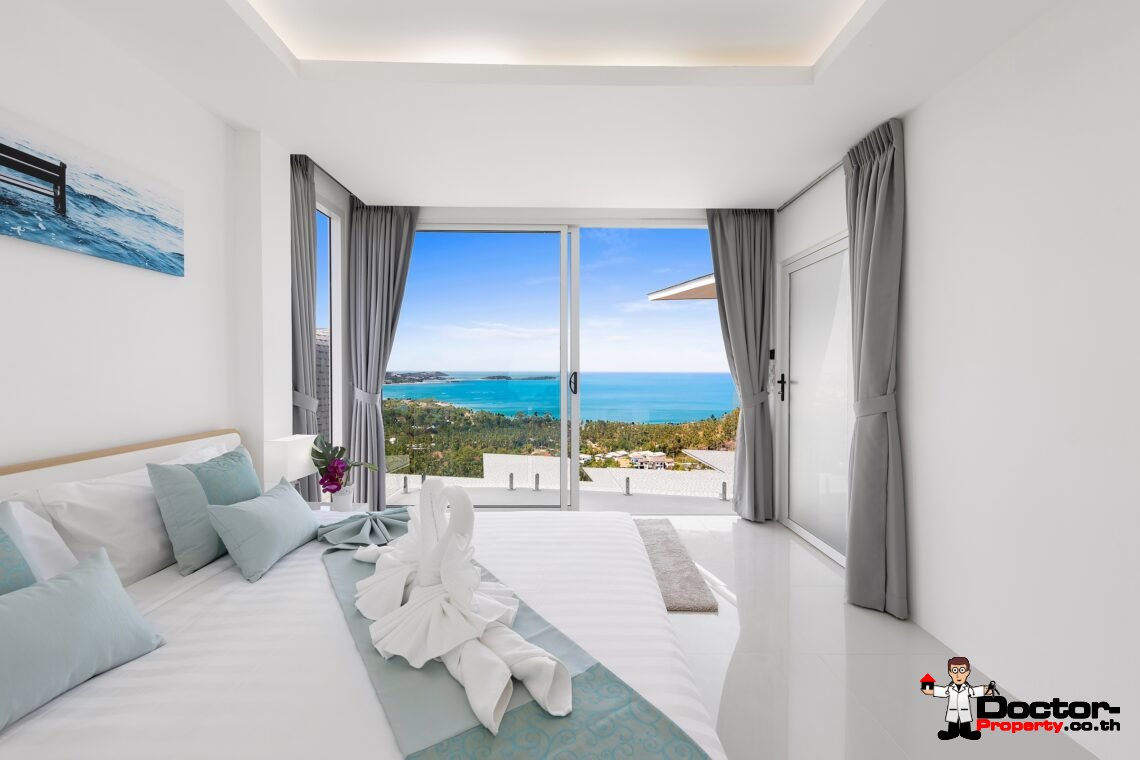 Modern 3 Bedroom Pool Villa with Sea View in Chaweng Noi, Koh Samui – For Sale