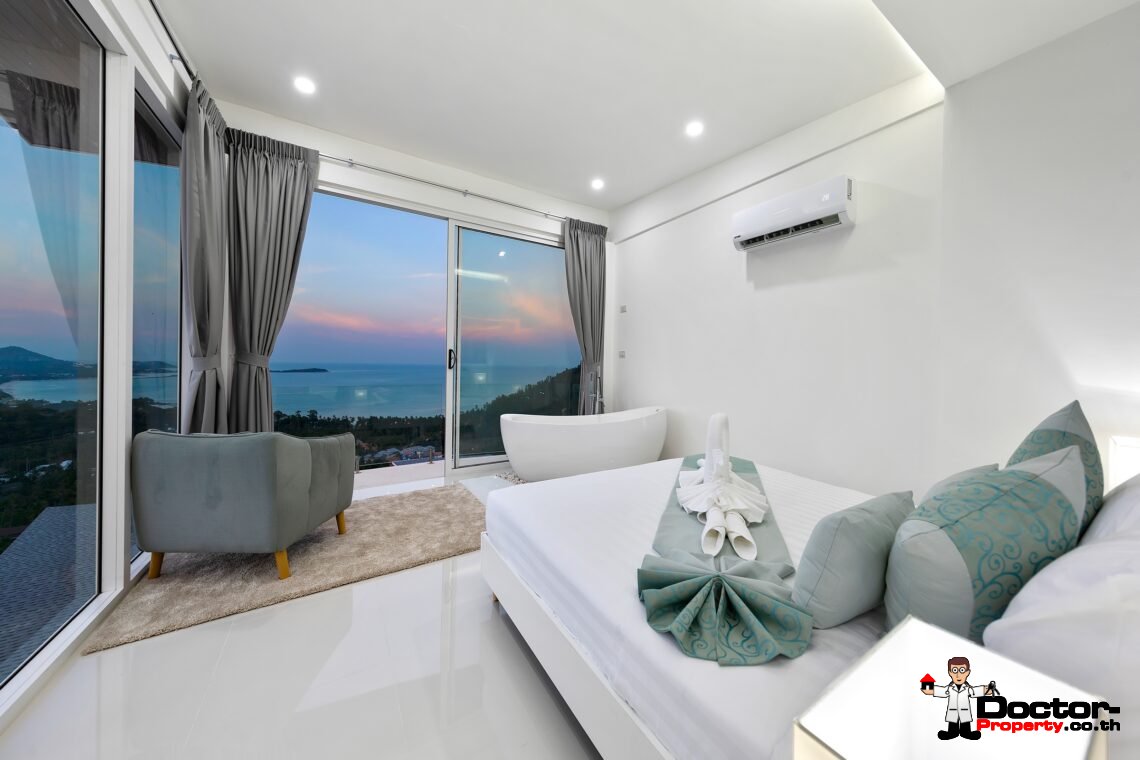 Modern 3 Bedroom Pool Villa with Sea View in Chaweng Noi, Koh Samui – For Sale