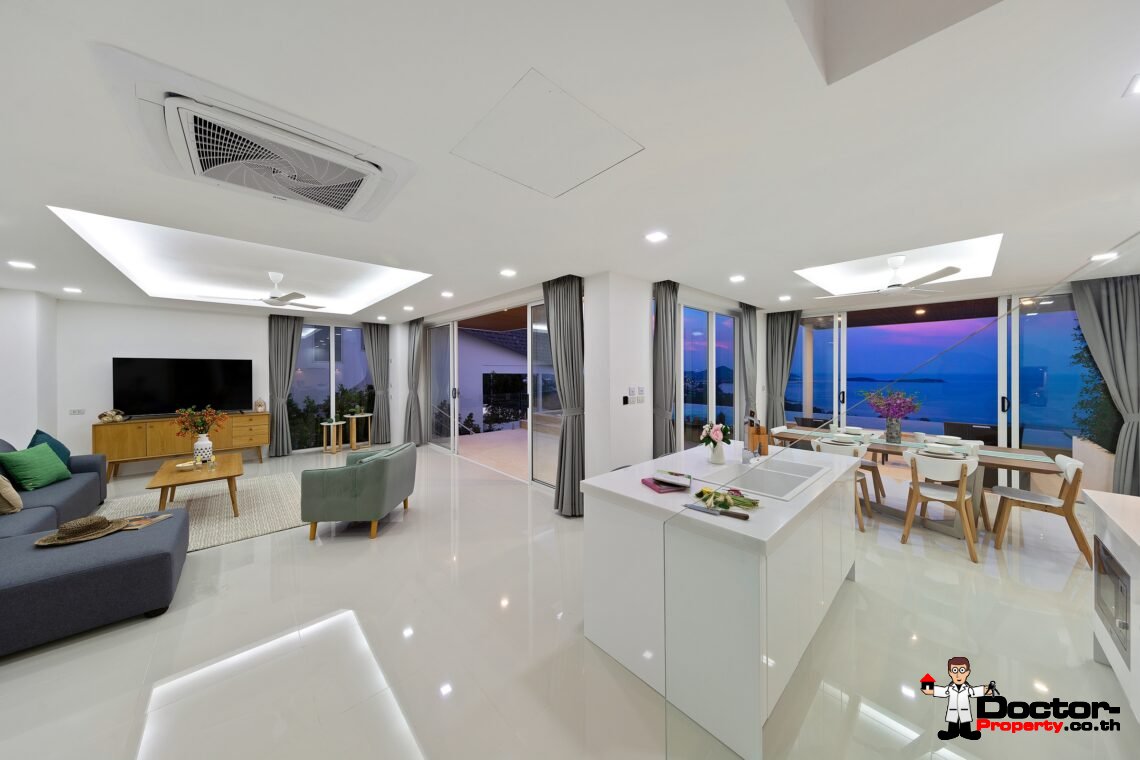 Modern 3 Bedroom Pool Villa with Sea View in Chaweng Noi, Koh Samui – For Sale