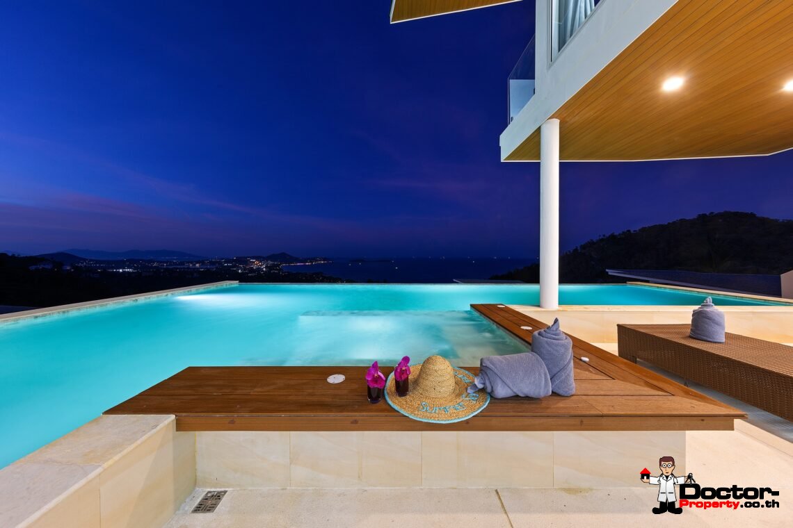 Modern 3 Bedroom Pool Villa with Sea View in Chaweng Noi, Koh Samui – For Sale