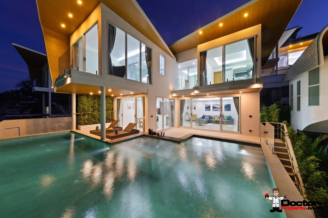 Modern 3 Bedroom Pool Villa with Sea View in Chaweng Noi, Koh Samui – For Sale
