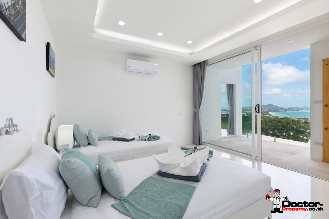 Modern 4 Bedroom Pool Villa with Sea View in Chaweng Noi, Koh Samui – For Sale
