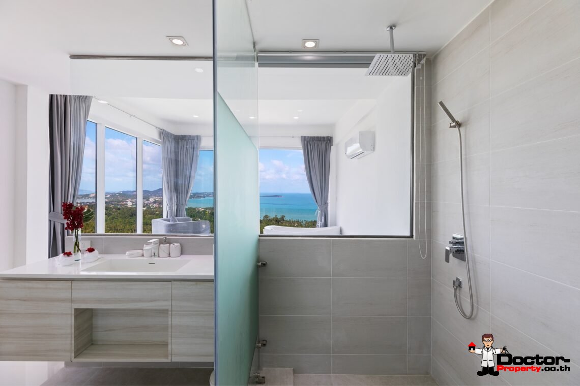 Modern 4 Bedroom Pool Villa with Sea View in Chaweng Noi, Koh Samui – For Sale