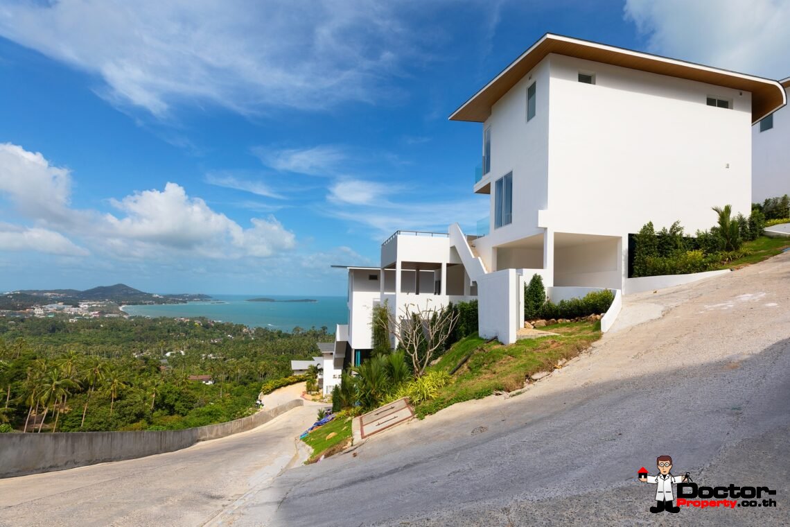 Modern 4 Bedroom Pool Villa with Sea View in Chaweng Noi, Koh Samui – For Sale
