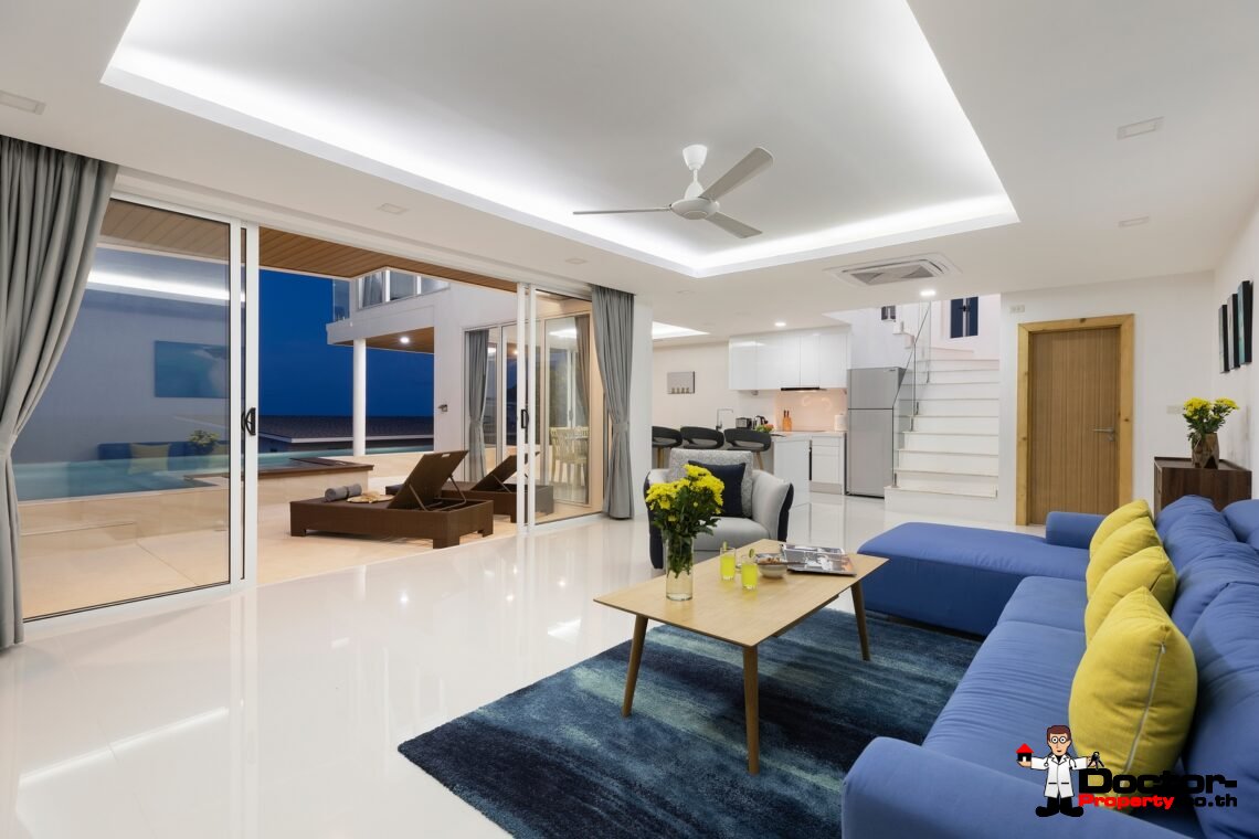 Modern 4 Bedroom Pool Villa with Sea View in Chaweng Noi, Koh Samui – For Sale