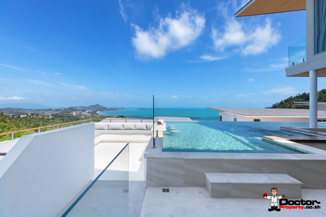 Modern 4 Bedroom Pool Villa with Sea View in Chaweng Noi, Koh Samui – For Sale