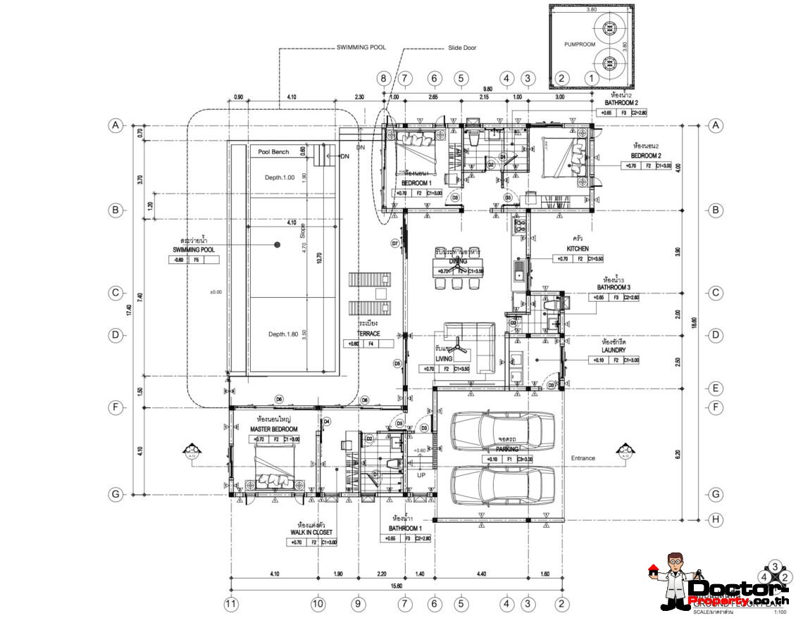 New Modern 3 Bedroom Pool Villa in Bang Rak, Koh Samui – For Sale