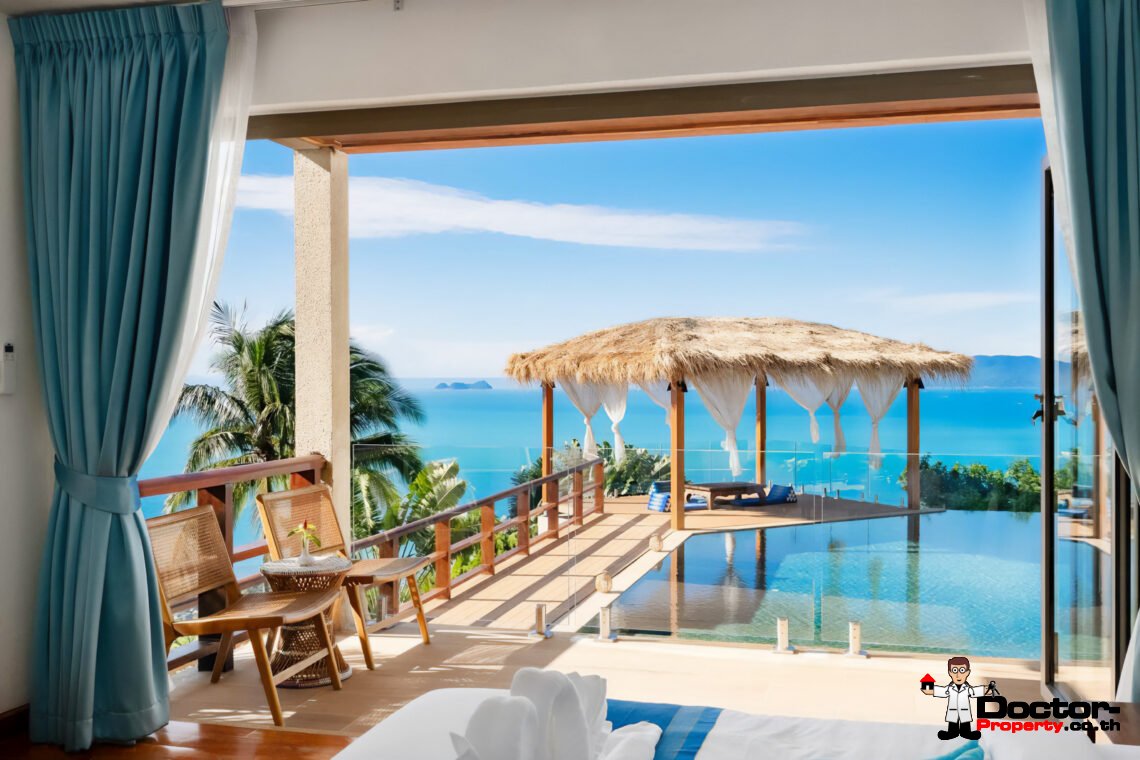 Spacious 5 Bedroom Pool Villa with Stunning Sea View in Angthong, Koh Samui – For Sale