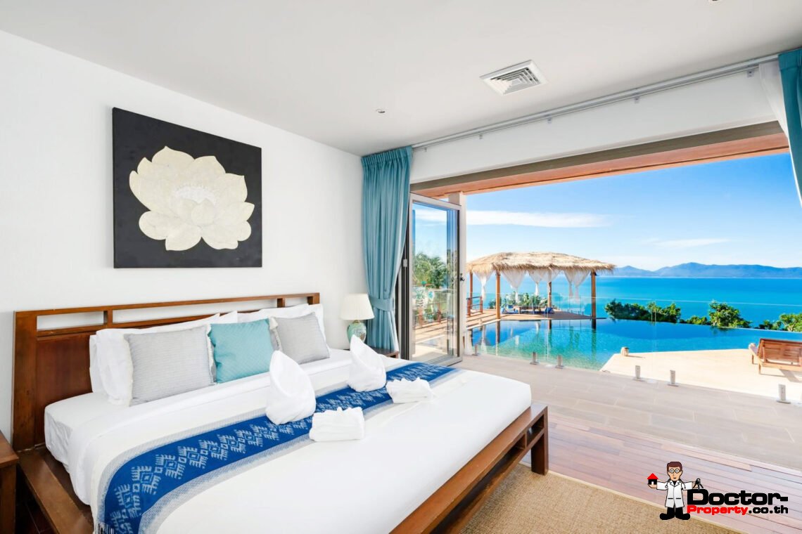 Spacious 5 Bedroom Pool Villa with Stunning Sea View in Angthong, Koh Samui – For Sale