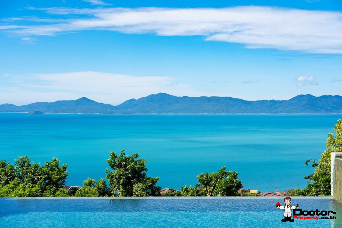 Spacious 5 Bedroom Pool Villa with Stunning Sea View in Angthong, Koh Samui – For Sale