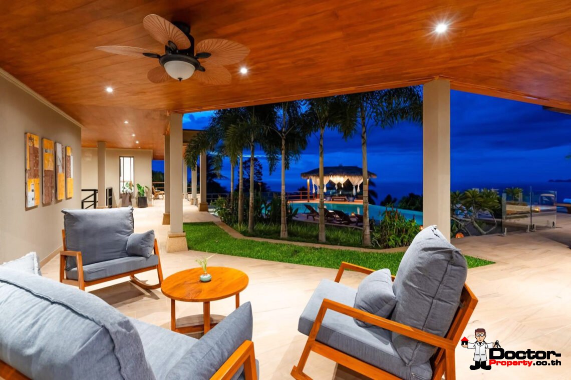 Spacious 5 Bedroom Pool Villa with Stunning Sea View in Angthong, Koh Samui – For Sale