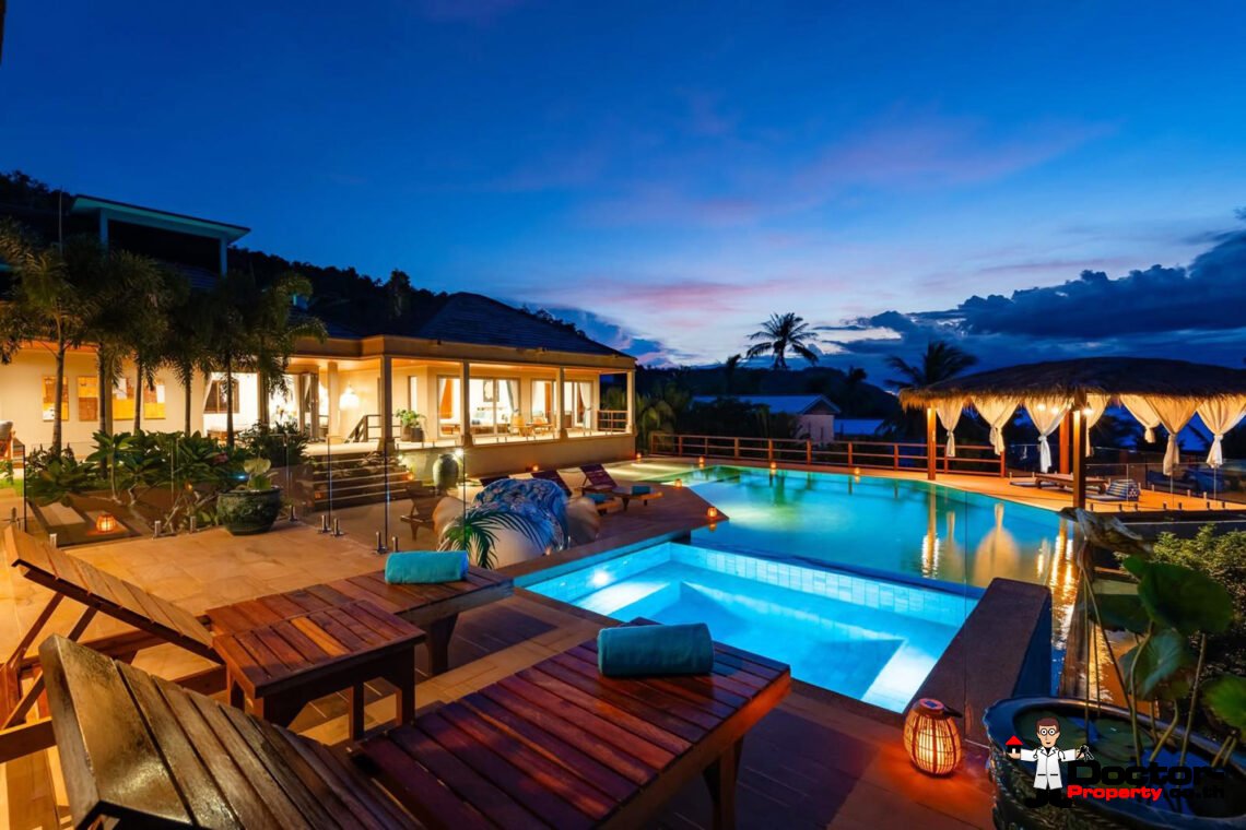 Spacious 5 Bedroom Pool Villa with Stunning Sea View in Angthong, Koh Samui – For Sale