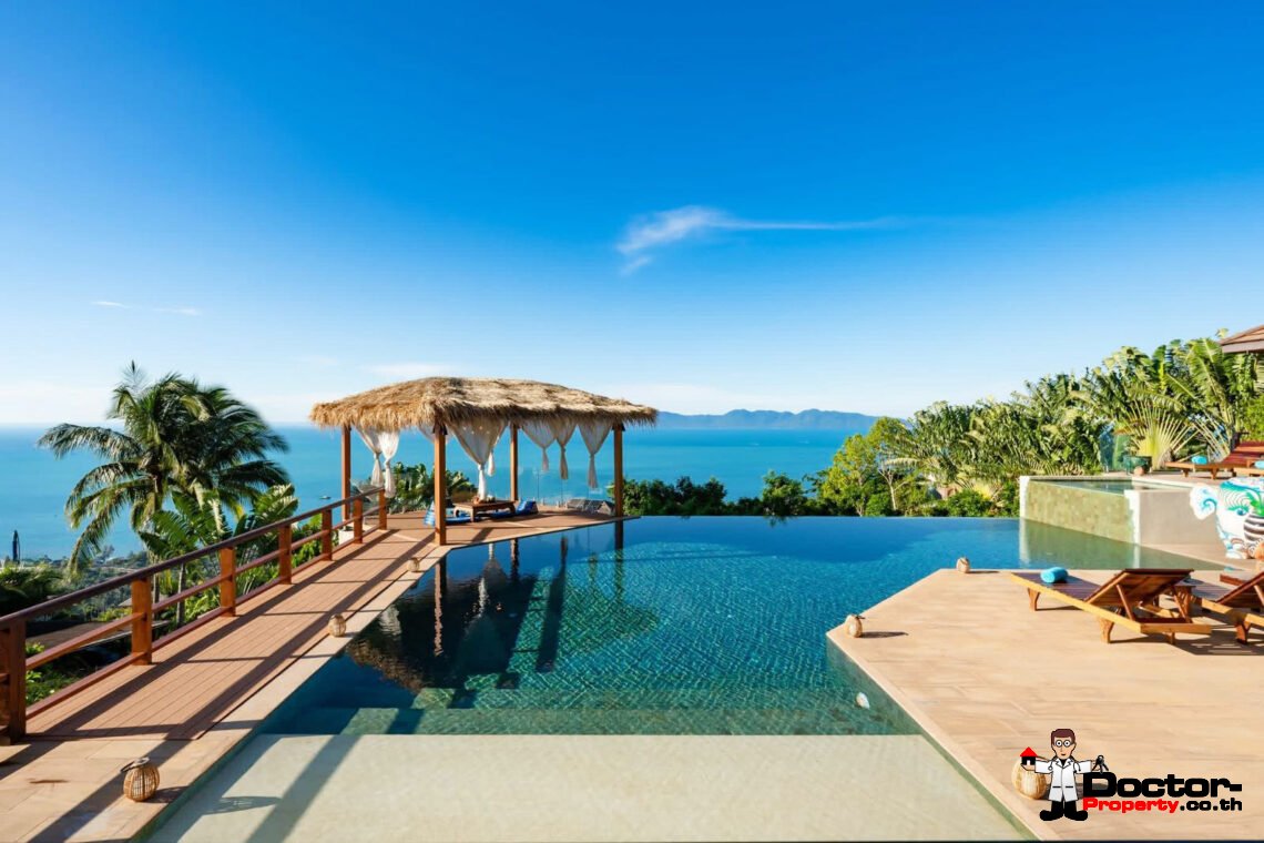 Spacious 5 Bedroom Pool Villa with Stunning Sea View in Angthong, Koh Samui – For Sale