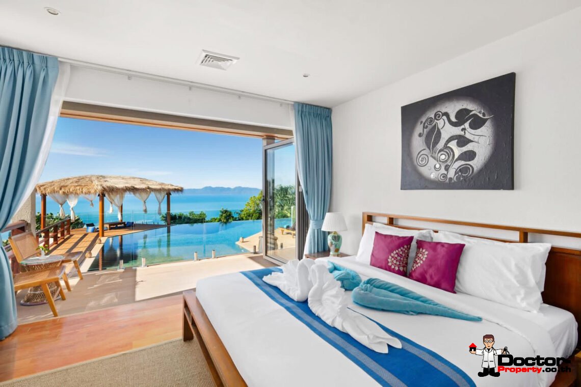 Spacious 5 Bedroom Pool Villa with Stunning Sea View in Angthong, Koh Samui – For Sale