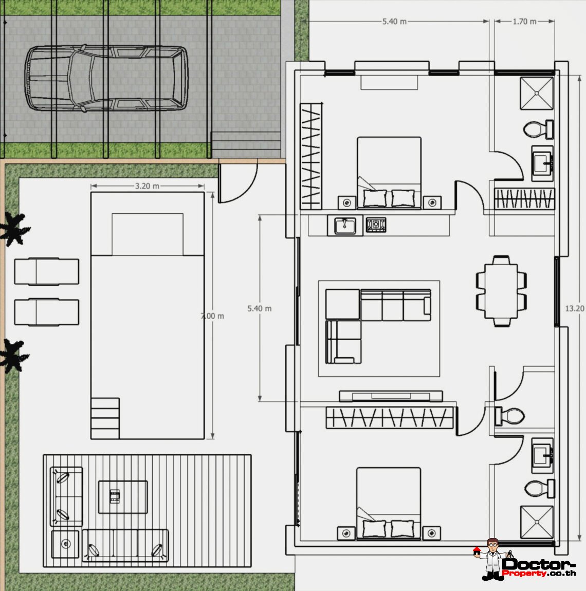 Modern 2 Bedroom Pool Villa in Mae Nam, Koh Samui – For Sale