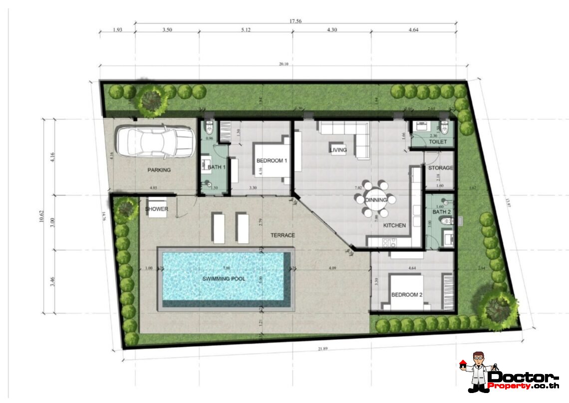 2 Bedroom Pool Villa with Mountain View in Lamai, Koh Samui – For Sale