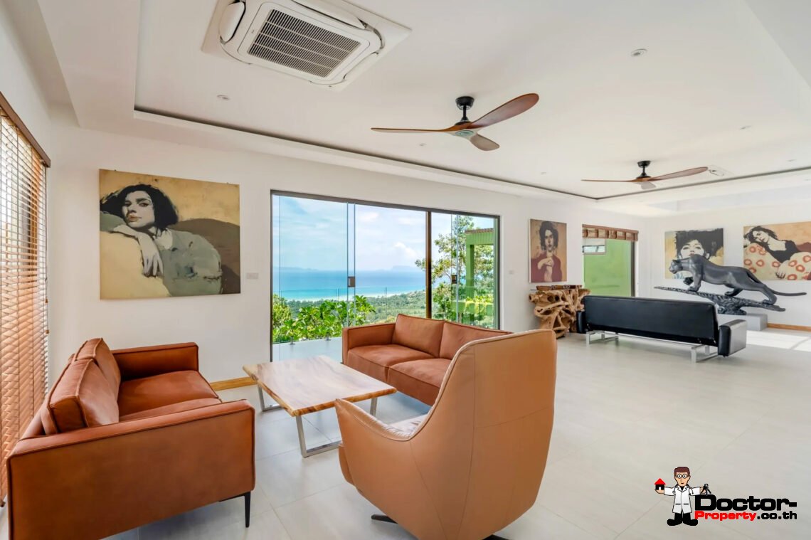 Luxury 5 Bedroom Pool Villa with Sea View in Angthong, Koh Samui – For Sale