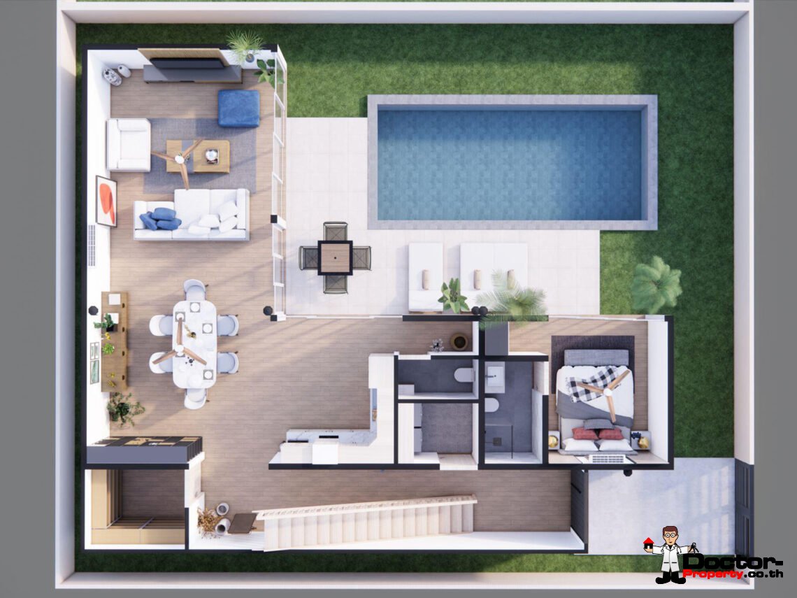 Modern 4 Bedroom Pool Villa in Lamai, Koh Samui – For Sale