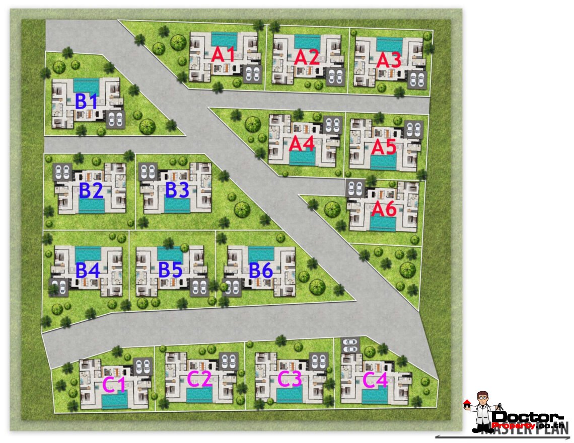 Tropical 3 Bedroom Pool Villa in Lamai, Koh Samui – For Sale