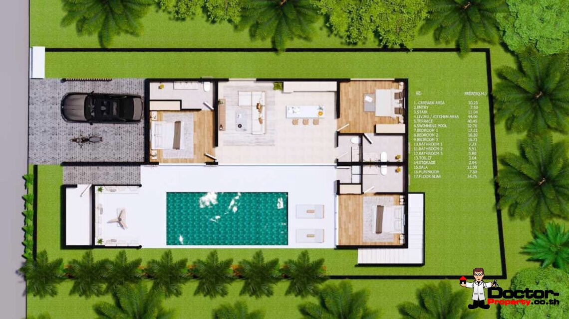 3 Bedroom Beachfront Pool Villa in Ban Tai, Koh Samui – For Sale