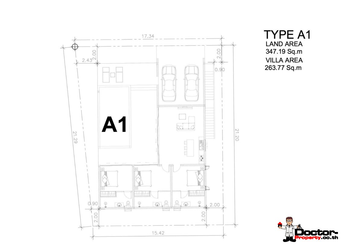 3 Bedroom Beachfront Pool Villa in Ban Tai, Koh Samui – For Sale