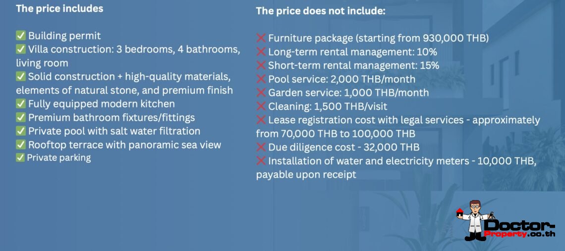 3 Bedroom Beachfront Pool Villa in Ban Tai, Koh Samui – For Sale