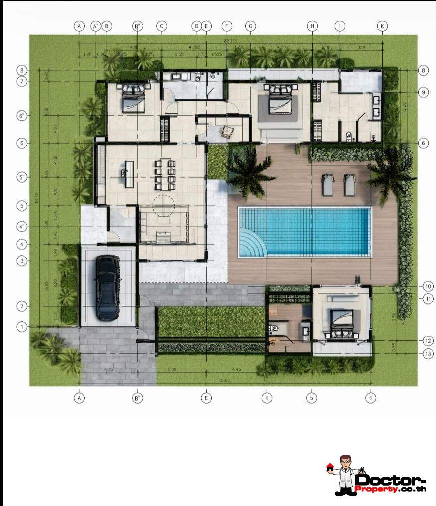 Tropical 2-3 Bedroom Pool Villa in Lipa Noi, Koh Samui – For Sale