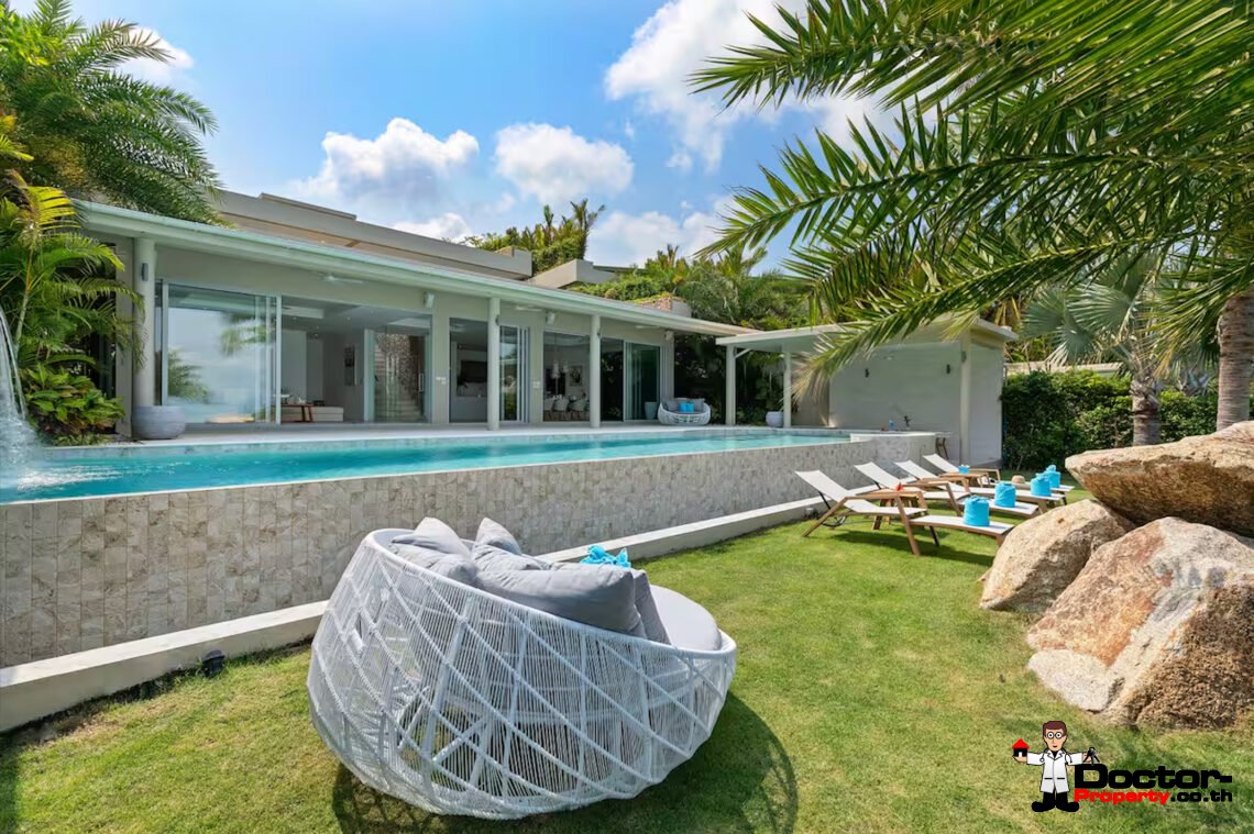 Luxury Beachside 4 Bedroom Pool Villa in Plai Laem, Koh Samui – For Sale
