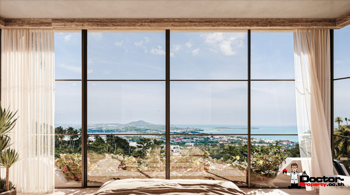 Stylish Two Storey 3 Bedroom Pool Villa with Sea View in Chaweng Noi, Koh Samui – For Sale