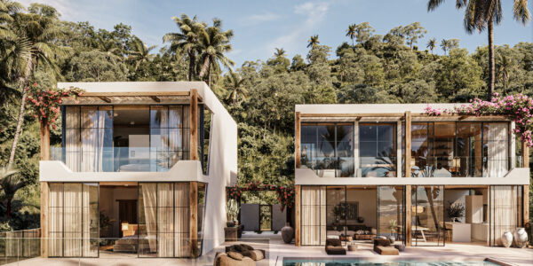 Stylish Two Storey 3 Bedroom Pool Villa with Sea View in Chaweng Noi, Koh Samui – For Sale