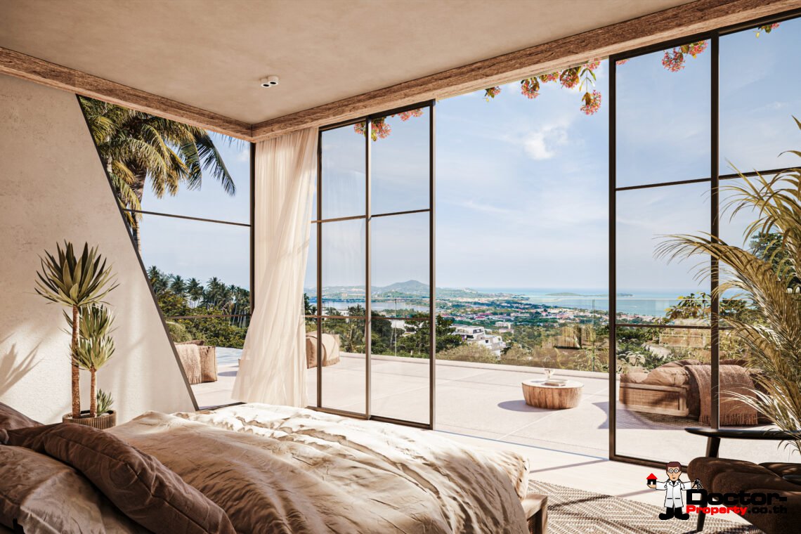 Stylish Two Storey 3 Bedroom Pool Villa with Sea View in Chaweng Noi, Koh Samui – For Sale