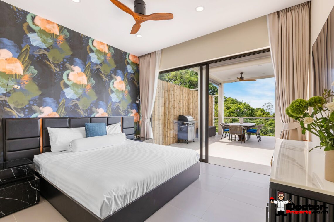 Modern 4 Bedroom Pool Villa with Partial Sea View in Chaweng Noi, Koh Samui – For Sale
