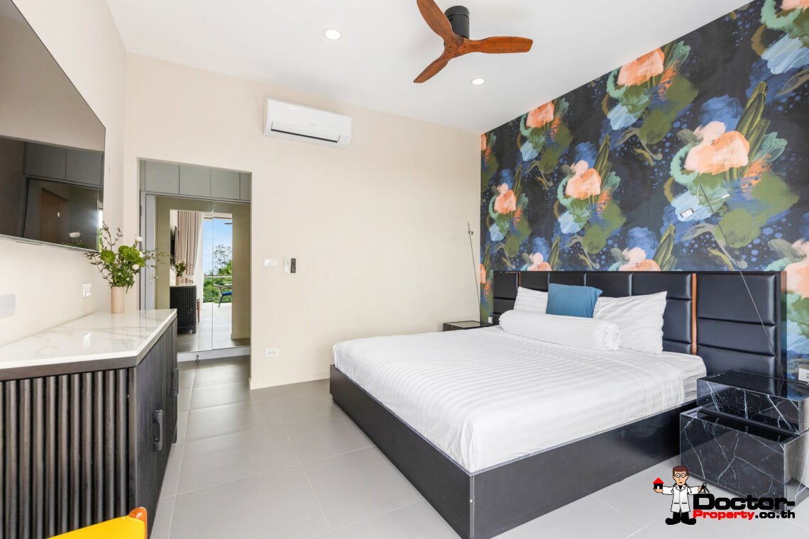 Modern 4 Bedroom Pool Villa with Partial Sea View in Chaweng Noi, Koh Samui – For Sale