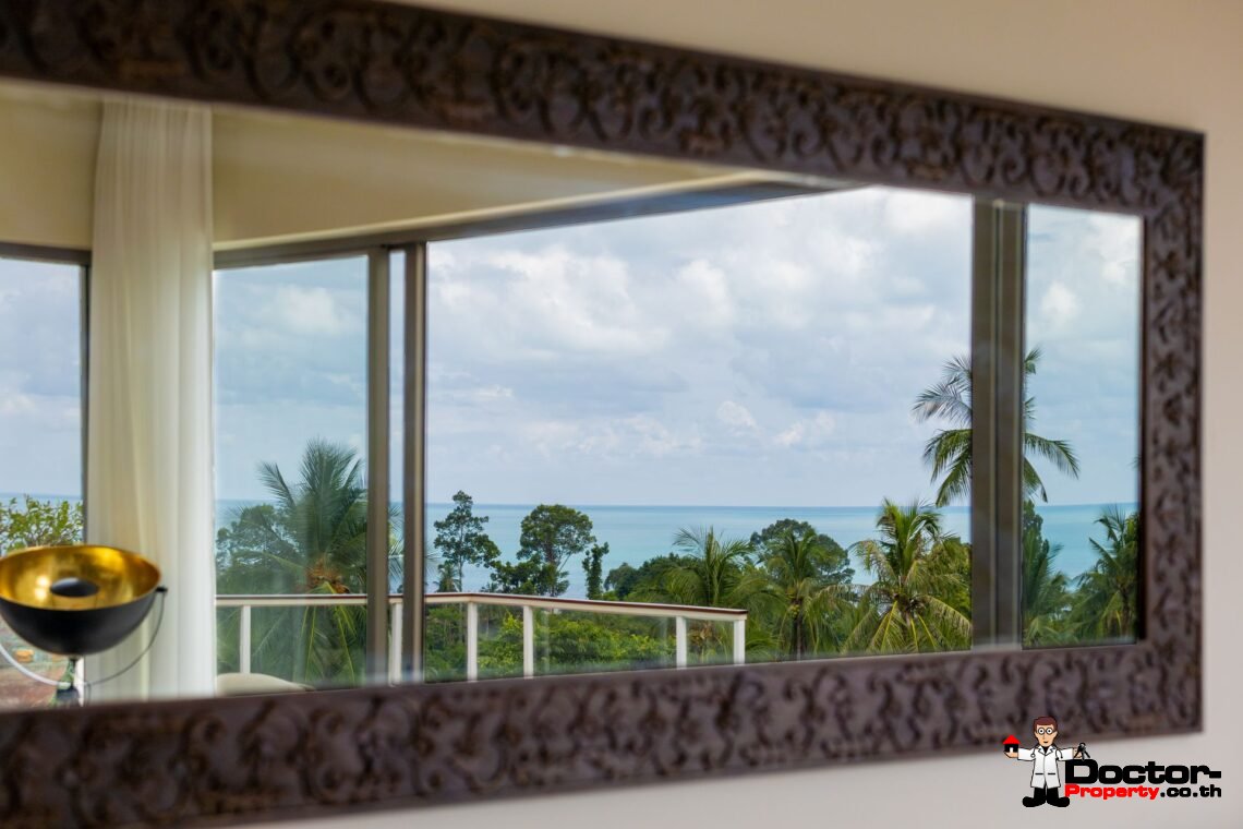 Modern 3 Bedroom Pool Villa with Partial Sea View in Chaweng Noi, Koh Samui – For Sale
