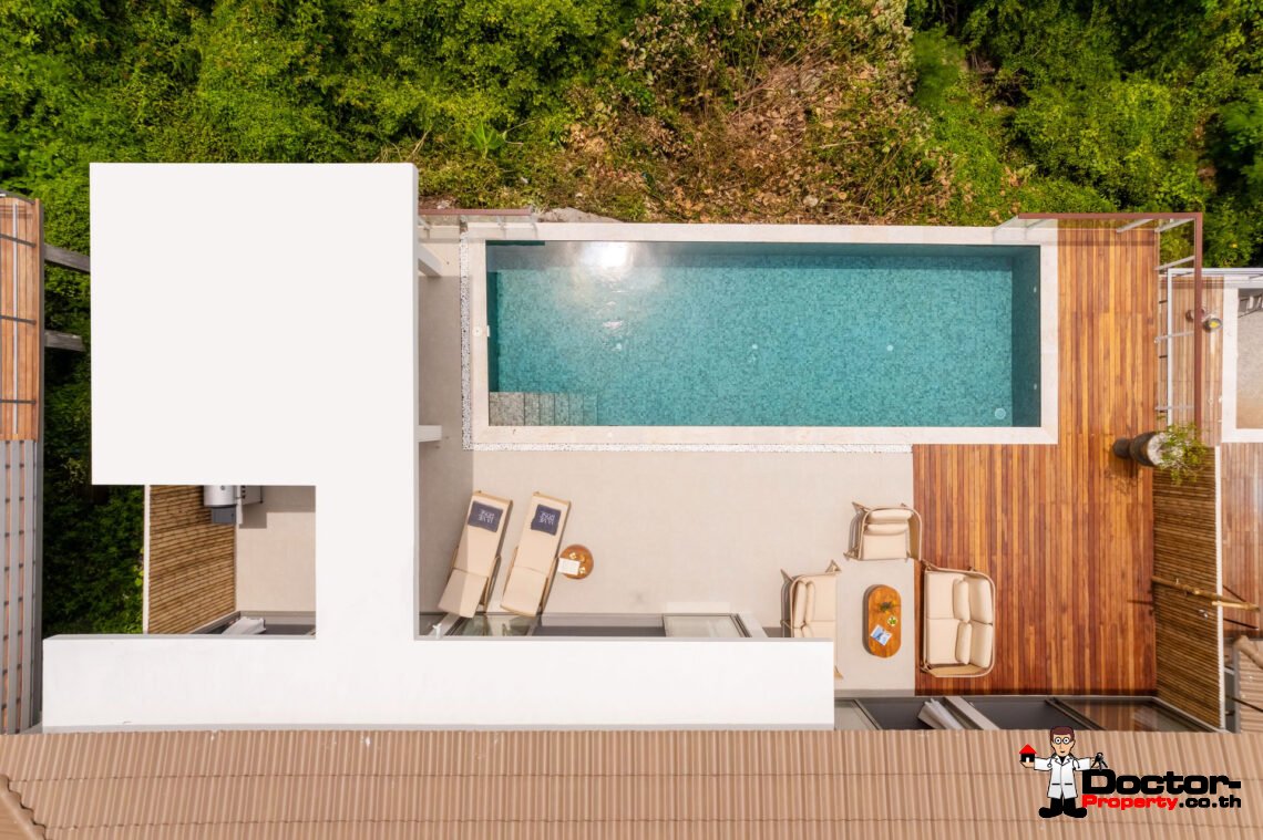 Modern 4 Bedroom Pool Villa with Partial Sea View in Chaweng Noi, Koh Samui – For Sale