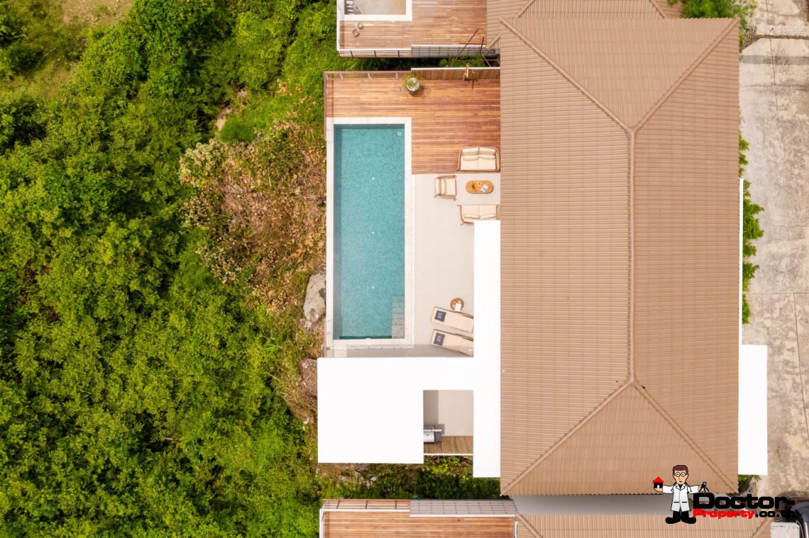 Modern 4 Bedroom Pool Villa with Partial Sea View in Chaweng Noi, Koh Samui – For Sale