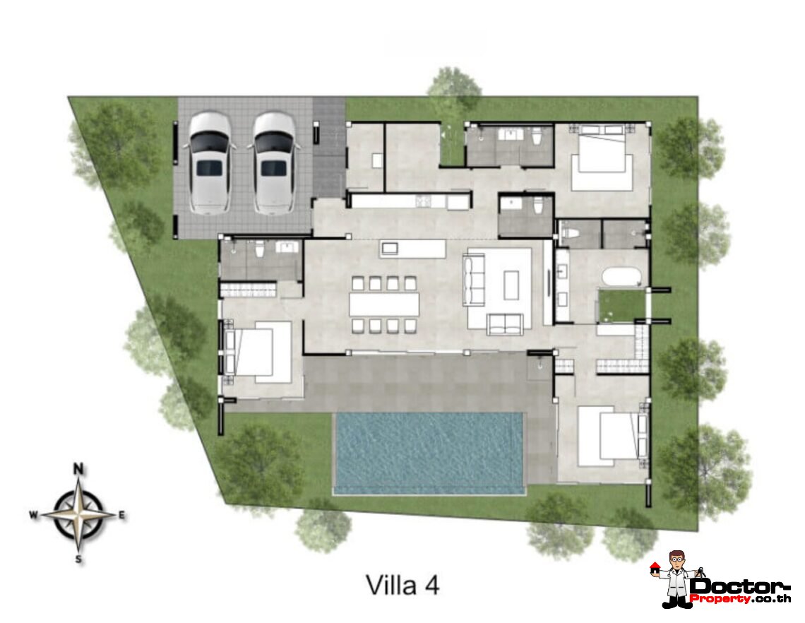 Modern 3-4 Bedroom Pool Villa in Bo Phut, Koh Samui – For Sale