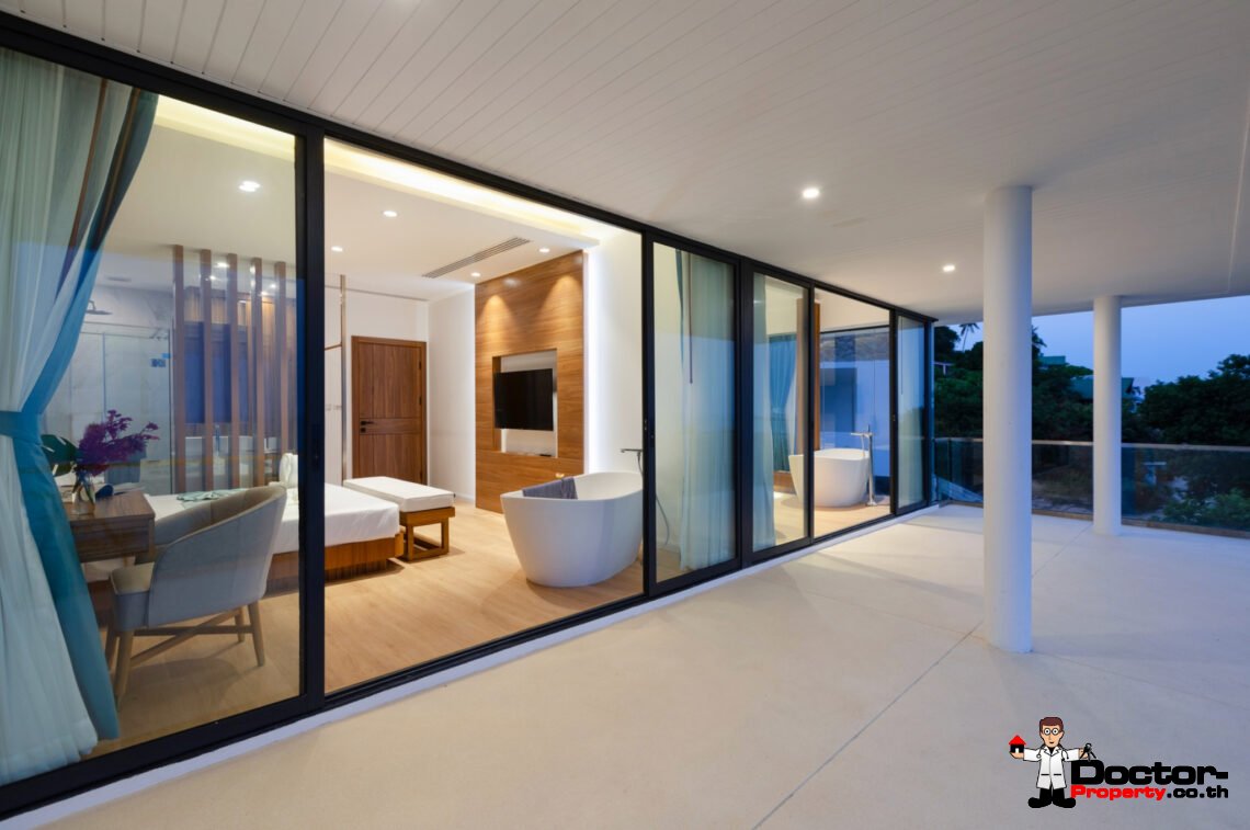 Duplex 3 Bedroom Pool Villa with Sea View in Chaweng Noi, Koh Samui – For Sale