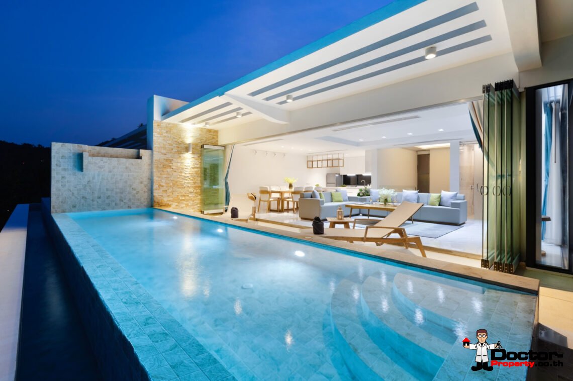 Duplex 3 Bedroom Pool Villa with Sea View in Chaweng Noi, Koh Samui – For Sale