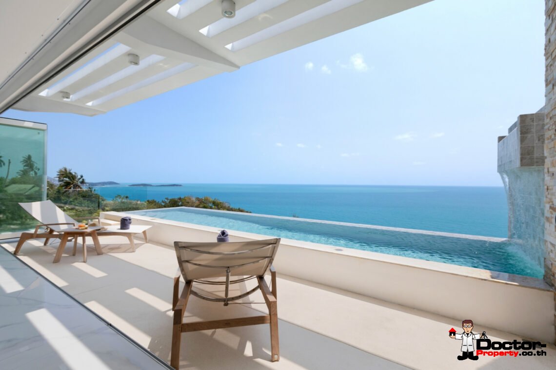 Duplex 3 Bedroom Pool Villa with Sea View in Chaweng Noi, Koh Samui – For Sale