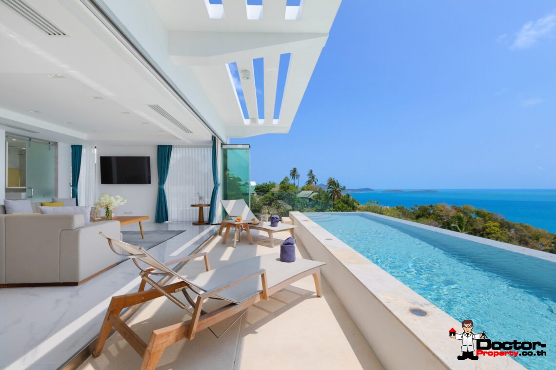 Duplex 3 Bedroom Pool Villa with Sea View in Chaweng Noi, Koh Samui – For Sale