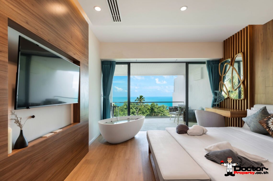Duplex 3 Bedroom Pool Villa with Sea View in Chaweng Noi, Koh Samui – For Sale