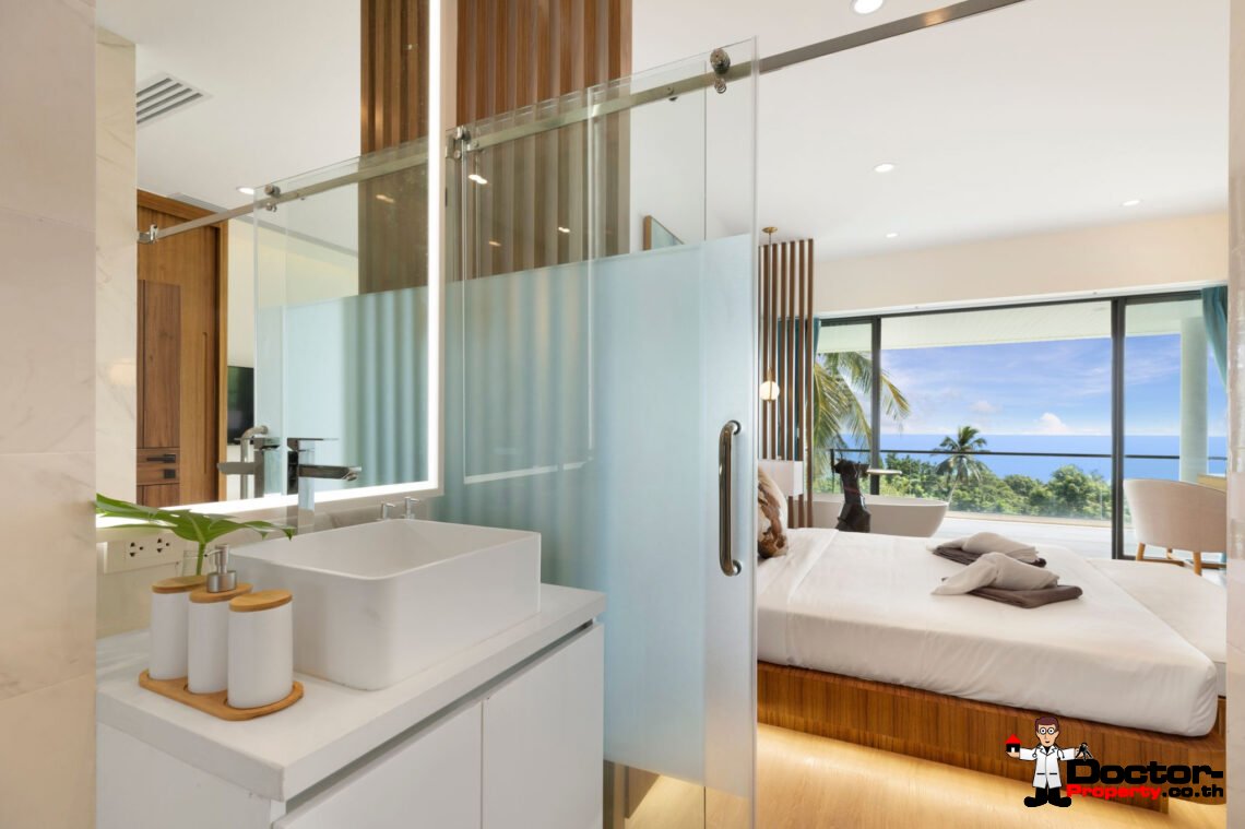 Duplex 3 Bedroom Pool Villa with Sea View in Chaweng Noi, Koh Samui – For Sale