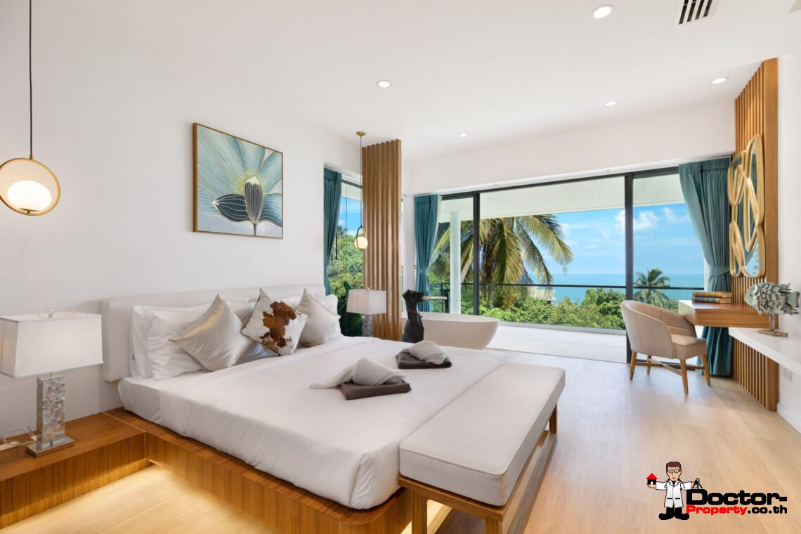 Duplex 3 Bedroom Pool Villa with Sea View in Chaweng Noi, Koh Samui – For Sale