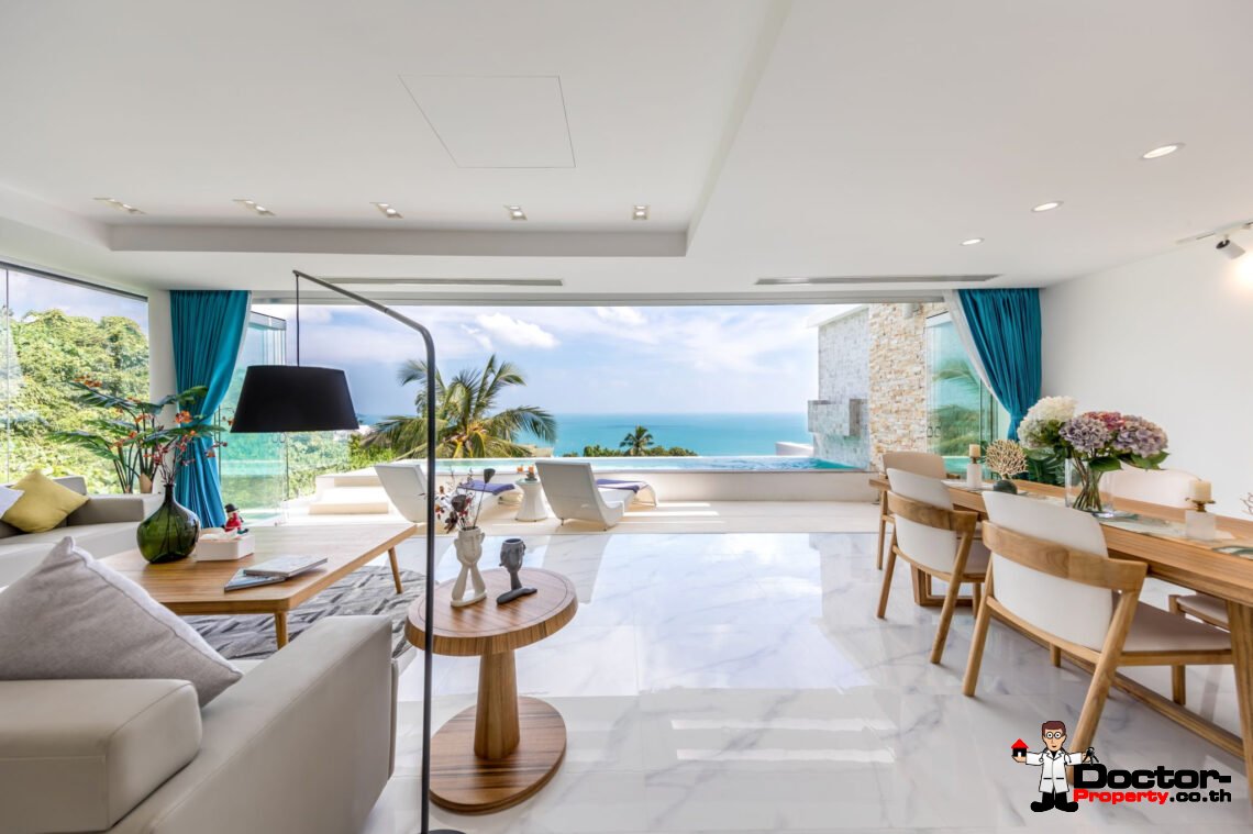 Duplex 3 Bedroom Pool Villa with Sea View in Chaweng Noi, Koh Samui – For Sale