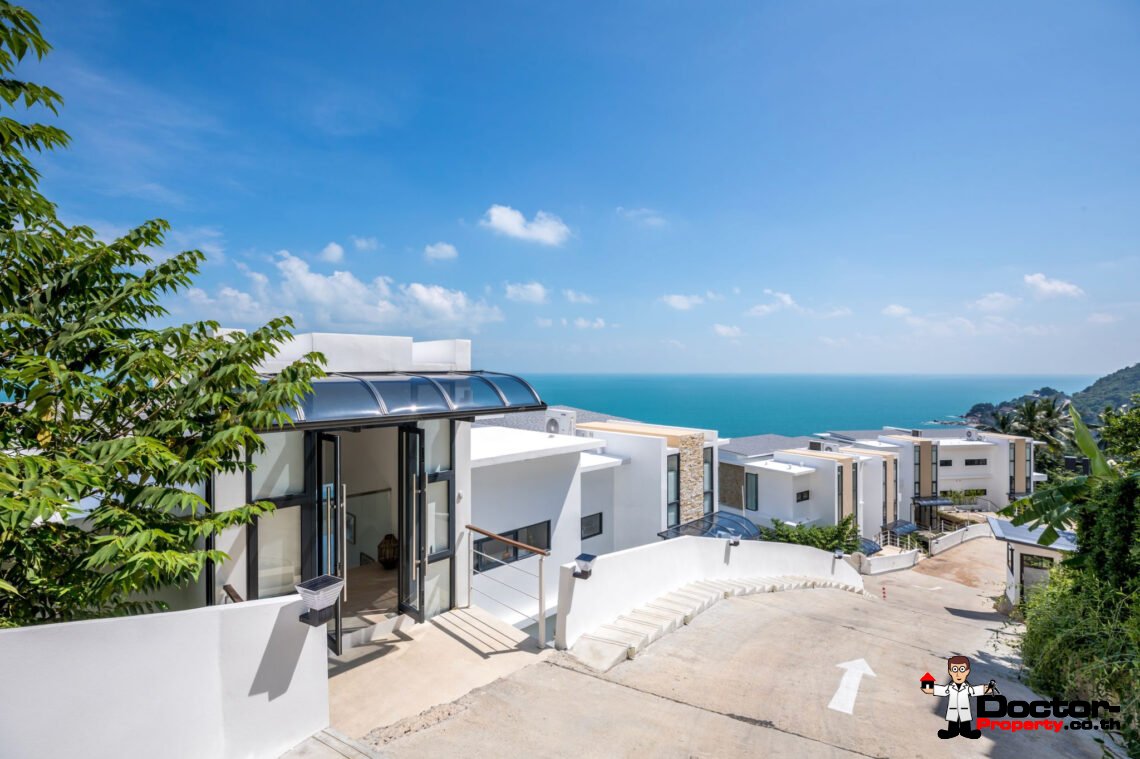 Duplex 3 Bedroom Pool Villa with Sea View in Chaweng Noi, Koh Samui – For Sale