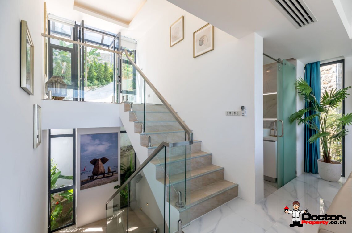 Duplex 3 Bedroom Pool Villa with Sea View in Chaweng Noi, Koh Samui – For Sale